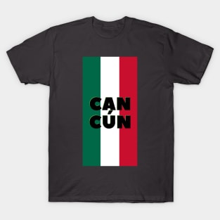 Cancún City in Mexican Flag Colors Vertical T-Shirt